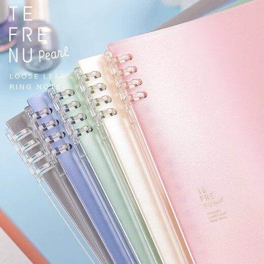King Jim (King Jim) B5 buckle-type pearl color notebook office student coil book loose leaf book pearl dark blue 9855TTE-GSRN