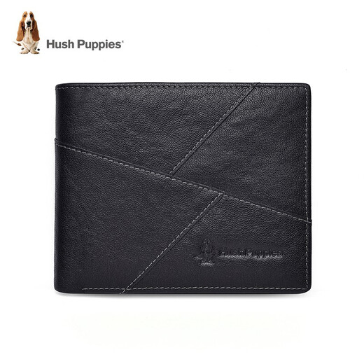 Hush Puppies wallet men's genuine leather short men's wallet casual wallet ticket holder coin purse card holder document bag gift box