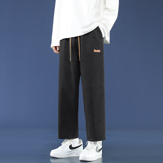 Foss Phil High Street Nine-Cross Jeans Men's Summer Thin Breathable American Trendy Straight Loose Sports and Leisure Pants Fashion Brand 718-K830 Black L [Recommended 130-145Jin [Jin equals 0.5 kg]]