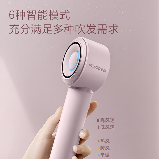 FLYCO high-speed hair dryer birthday gift household portable travel essential quick-drying negative ion high wind hair care hair dryer FH6371 diamond powder national subsidy