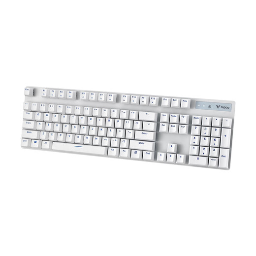 Rapoo V500PRO Mechanical Keyboard Wired Wireless Bluetooth Multi-Template Home Office E-Sports Games 104 Keys No Conflict V500PRO Dual-Template [White. Black Axis]