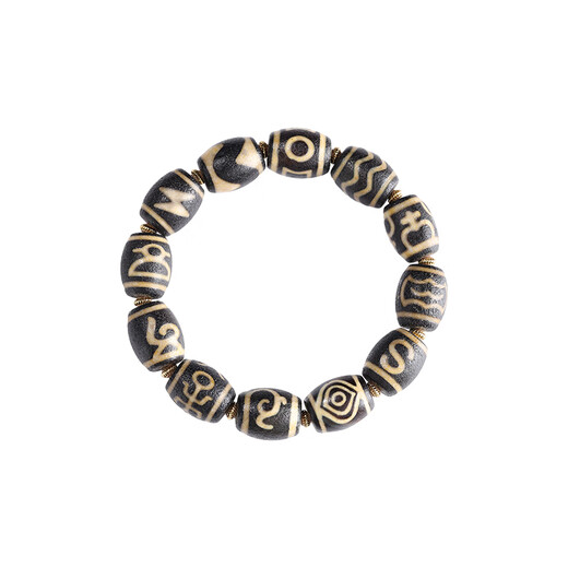 Jinyue Bracelet masculin Bracelet Tibétain Tibetan Agate Neuf yeux Bracelet Bracelet Men Tibétain Tibetan Arts Bouddha Sn9793 STYLE TROIS [Style de perles divines à trois yeux]