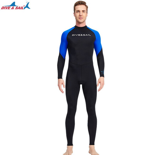 DIVE/SAIL swimsuit men's quick-drying one-piece sun protection long sleeve long trousers jellyfish suit snorkeling surf suit diving suit black XL (135-155Jin [Jin equals 0.5 kg])