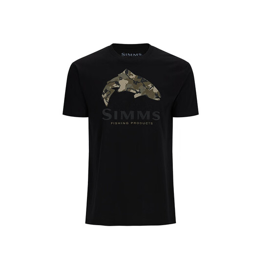 
SIMMS new short-sleeved T-shirt spring and summer breathable and comfortable boys fashion Luya outdoor fishing suit soft and comfortable quick-drying PG-14101 short-sleeved T-shirt black L