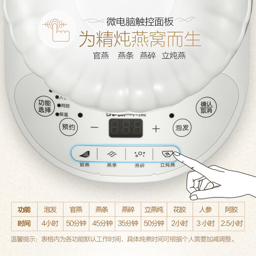 Bear bird's nest stew pot electric stew pot electric stew pot stew pot water-proof stew pot ceramic mini soup pot health pot full ceramic triple lid water lock 0.6L DDZ-B06R1