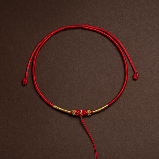Maimed baby gold lock braided rope pendant first-year gift longevity lock lanyard children's handmade collar red rope baby necklace hundred days Chinese red baby model