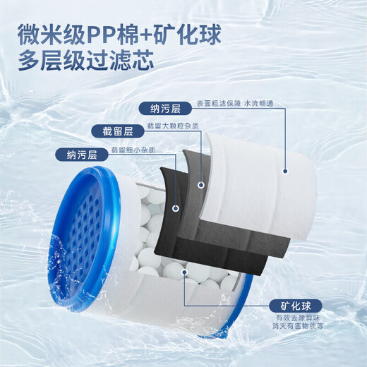 美厨（MAXCOOK）过滤器水龙头过滤嘴  厨房万向旋转水龙头花洒过滤水龙头防溅头节 万向过滤器 4个滤芯MCPJ6630