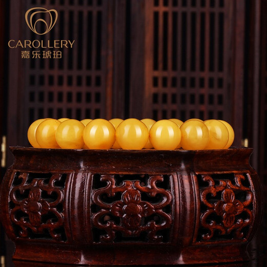 Jiale beeswax bracelet for men and women, chicken oil yellow old beeswax bracelet, Russian material loose beads, amber birthday gift for girlfriend, genuine, about 7.5-8mm, about 6.5 grams 5243