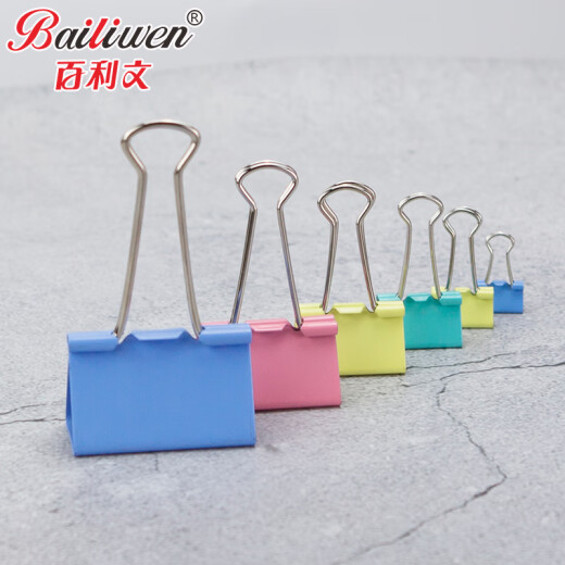 
Bailiven C9215 color long tail clip 60 cylinder 15mm dovetail clip information clip metal bill clip ticket clip storage test paper book clip information paper paper clip