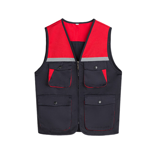 
Minggu Multi-pocket construction site vest red tile blue XL ZG17087