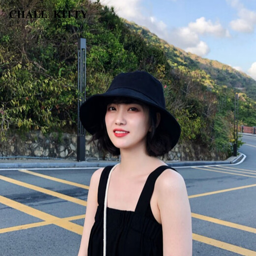 CHALL KITTY Women's Fisherman Hat Summer Sun Visor Anti-UV Sun Protection Hat Beach Sun Visor Sun Hat 2025 New Black - Brand Gift Box High-end
