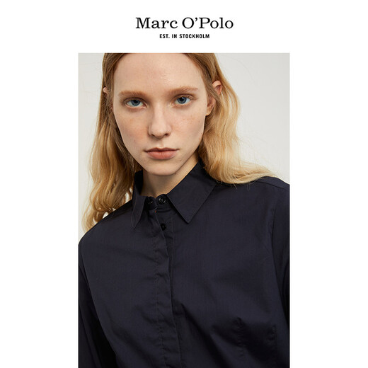 Marc O'Polo/MOP 春秋新款女全棉翻领简约休闲风中长款连衣裙 卡其736 32/155 76A
