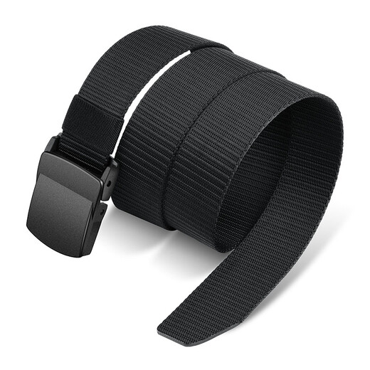 Half cigarette canvas belt men's metal-free security check automatic buckle casual versatile outdoor belt men's and women's trouser belt military training