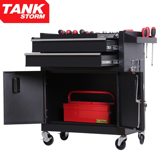 TANKSTORM Tool Cart Trolley Auto Repair Tool Cabinet Multifunctional Mobile Parts Cart Repair Workbench Tattoo Tool Box TZ12 Matte Black