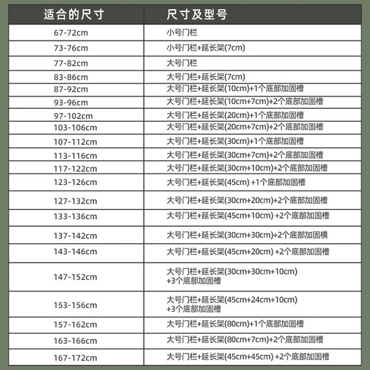 AOTGSSE爱蒂逊【免打孔】婴儿童门栏楼梯安全护栏防狗宠物隔离门栏杆围栏 适合门宽：77-82cm（大号）