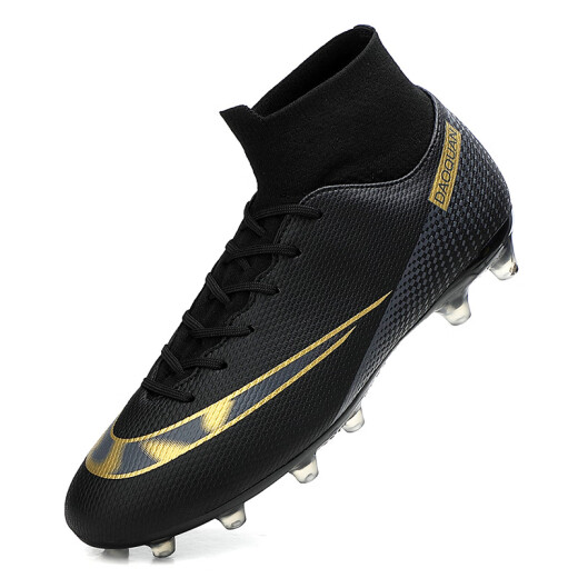 Yitian rugby football shoes long broken nails children's shoes men's and women's large size high-top shoes comfortable breathable shock-absorbing anti-slip training shoes black 35