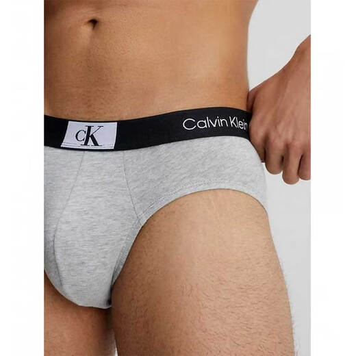 Calvin Klein CK男士三角内裤 3条装 送男友礼物 000NB3527A 6H3黑白灰 XL 