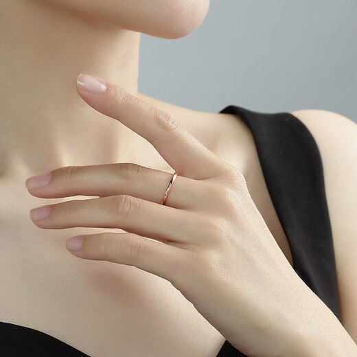 Ming brand jewelry 18K gold rose gold button ring Möbius ring gift ring for women CSM0095 pricing about 0.48-0.68 g K red No. 14