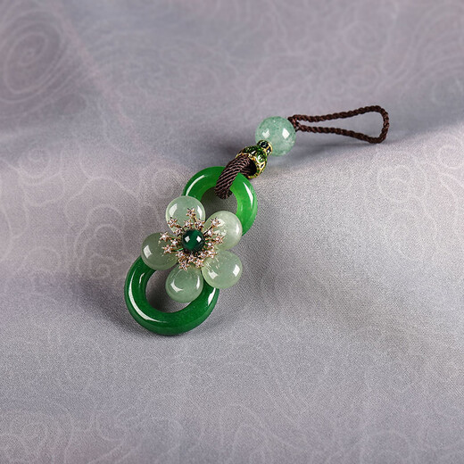 Ancient sayings, modern style, ancient style cheongsam, pressed lapel green hangings, dry green Chinese clothes hangings, aventurine accessories 2025 new style for women