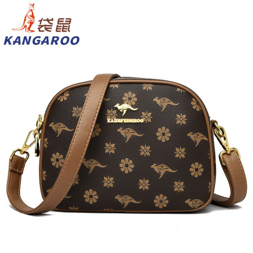 Canguro (canguro) 2025 nuevo bolso para mujeres bolsas de concha de doble cremallera otoño e invierno bolso de cuerpo cruzado de cuerpo de doble capa