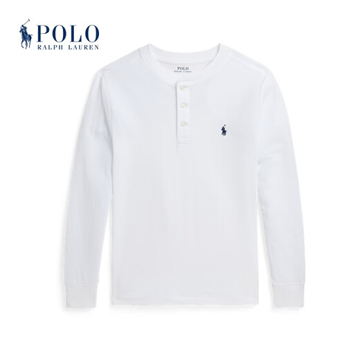 Polo Ralph Lauren 拉夫劳伦 男童 经典款棉质平纹针织亨利衫RL41762 100-白色 90 (2)