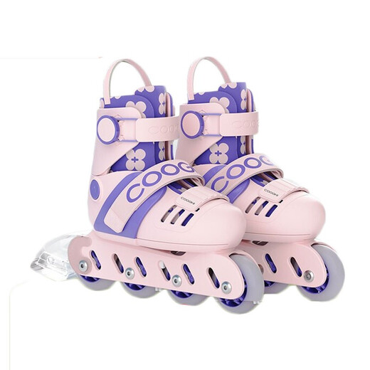 Cooqi (COOGHI) roller skates for children's beginner lock wheels full set of flash wheels for men and women 2-3-9 years old Cooqi ice skates campus training Cooqi Green + helmet protective gear storage bag S size/24-28 size adjustment/about 2-5 years old