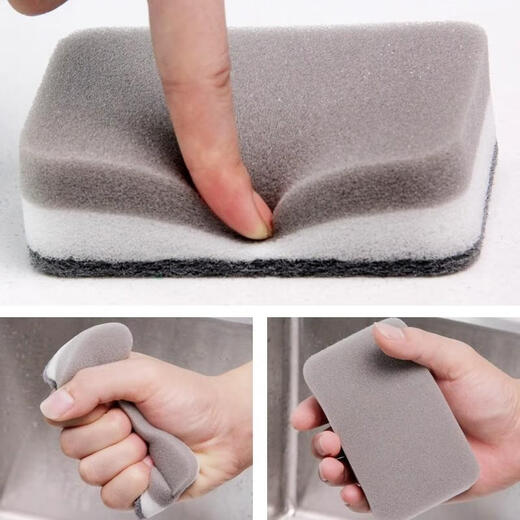 Chuangjingyi selects Japanese nano dishwashing sponge to wipe the magic pot, non-stick oil kitchen scouring pad cleaning bowl block, gray rectangle, 20 pieces, high density sea c