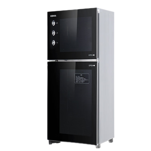KONKA Disinfection Cabinet Household Vertical High Temperature Disinfection Cabinet Commercial Kitchen Disinfection Cupboard Large Capacity Double Door Tableware Tea Cup High Temperature Disinfection Cupboard Two Stars 60L 85 Type High Temperature Double Chambers (1 Upper Floor and 2 Lower Floors)
