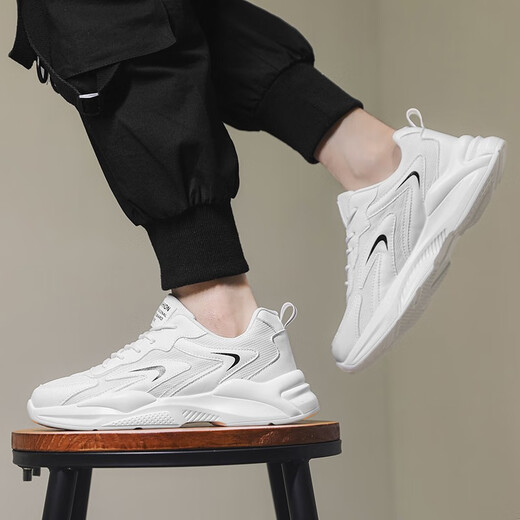Dollvan Men's Shoes 2024 printemps et été nouveau papa chaussures de papa masculin pour hommes chaussures décontractées pour hommes Ns NS Running Sports Trendy Chaussures B826 White 40