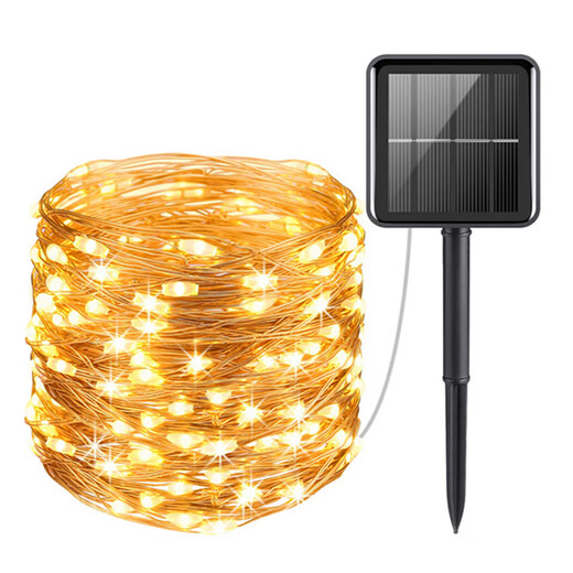 Solar colored lights flashing outdoor waterproof super bright lights with strips for courtyard camping decoration starry LED small string lights solar copper wire lights warm color 7 meters 50 lights household