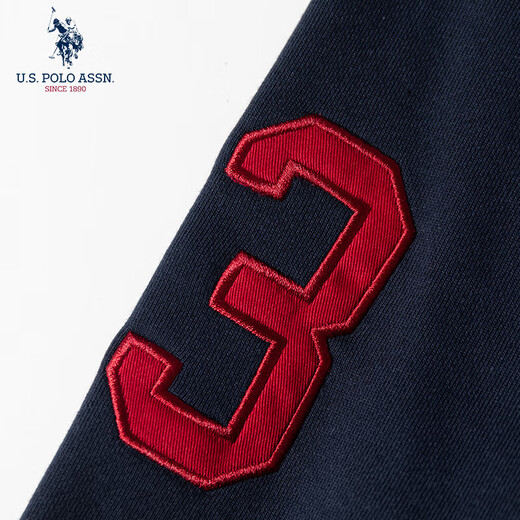 U.S. POLO ASSN. Sweater men's autumn round neck trendy loose long-sleeved T-shirt men's casual tops men's wear navy blue L