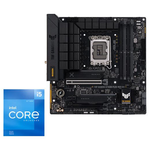 Asus Tuf Gaming B760M-Plus WiFi D4 Heavy Gunner Motherboard + Intel (Intel) I5 12600KF CPU Motherboard + CPU-Set