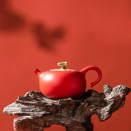 Wanqiantang (Edenus) high-end tea set Kung Fu tea set ceramic fruit tea set persimmon teapot tea tray tea cup everything goes well