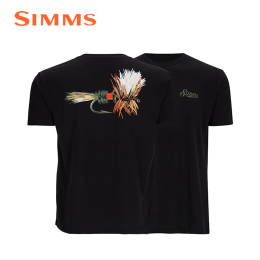 SIMMS新款短袖T恤春夏透气舒适男生时尚路亚户外钓鱼服柔软舒适速干 PG-14099 黑色 M