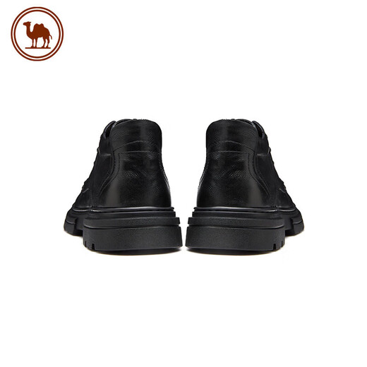 Camel Business Casual Men's Leather Shoes Soft Cowhide Warm, Shock Absorbing, Non-Slip and Wear-Resistant P14W155621 Black 41