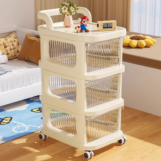 Jungle floor-standing storage rack trolley storage living room kitchen mobile multi-layer storage rack bedroom storage rack 5 layers