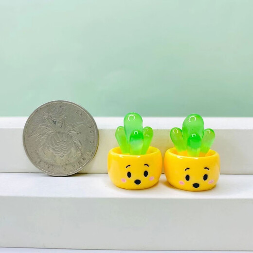 Luminöse Kaktus -Ornamente in der Autozentrum Konsole Dekoration DIY Accessoires Kinder Studenten belohnen kleine Geschenke Leuchtend Cartoon Sukkulente Kaktus Set 12