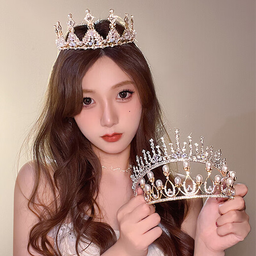 Shijun (SHIJUN) women's birthday crown artificial crystal crown female 18-year-old headwear princess high-end adult crown headband love