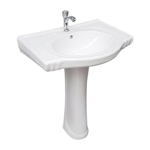 Pillar basin ceramic wash basin household wash basin large apartment small apartment bathroom vertical balcony wash basin 3004 single hole basin