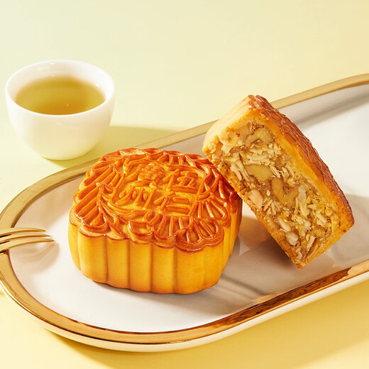 Guangzhou Restaurant Mooncake Gift Box Chinese Time-honored Cantonese Mooncake Classic Tin Box Lotus Paste Five Kernels Mid-Autumn Festival Gift Welfare Group Purchase