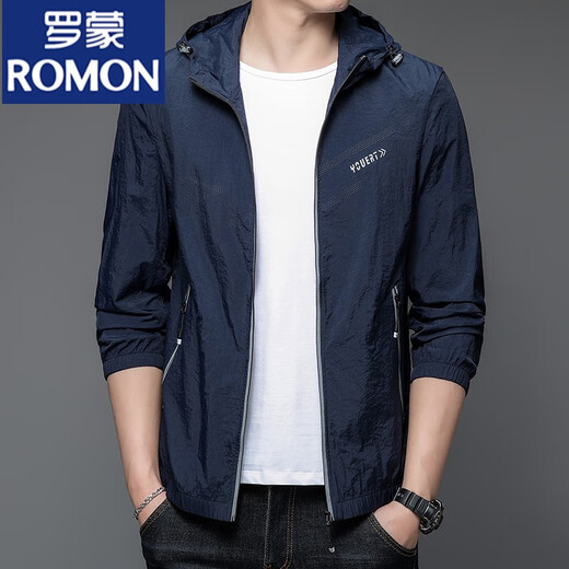Romon Brand Sonnenschutzkleidung für Männer Frühlings- und Sommer im Freien Sonnenschutz Kleidung Dünne Mantel Atmungsabstimmung Sun Protection Jacke Herren Stil 9928 Mist Blue 4xl Geeignet für 160-180jin [Jin ist 0,5 kg]