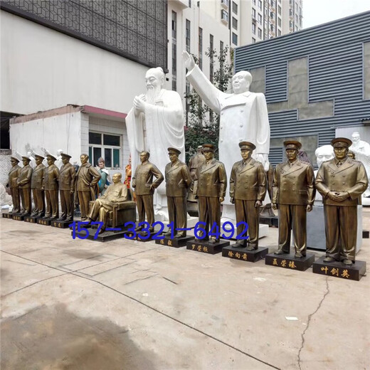Ten marshals fiberglass sculptures figure statues soldiers national heroes model great man bronze statues custom-made red blue custom-made