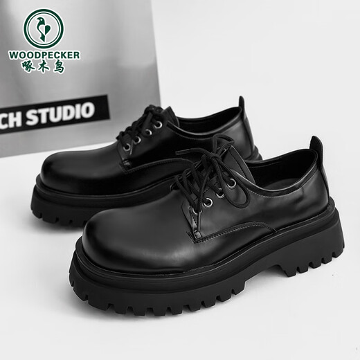 Woodpecker Paris Derby Shoes de SHEP SEPTH SOFS MEN'S NICHE CLANDFIT BLACK SUPPREST Cuir Chaussures British Formal Big Shoes Black Six Styles 9901 37