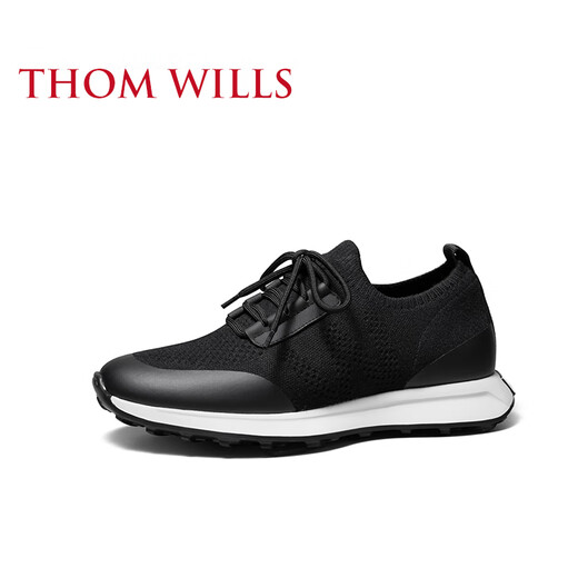THOM WILLS夏季透气单网运动鞋男黑色男鞋跑步鞋休闲网鞋薄款轻便 黑色G681 41 /7.5码