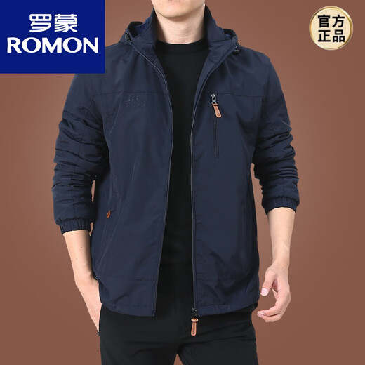 罗蒙（ROMON）冲锋衣外套男春秋男款户外美式防风防水男装中年男士秋装运动夹克 黑色9898 款 加绒 2XL