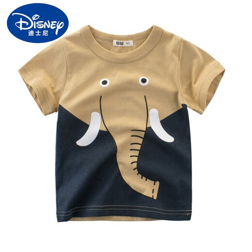 Disney Children's Kurzärärmelte T-Shirt reines Baumwoll 2025 Sommer Neues Jungen Kleidung Baby runder Hals kleiner und mittelgroße Kinder-Cartoon-Top Trendy kurzärmelig 9740 Auto Wasser Blau 120