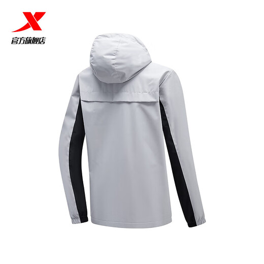 特步（XTEP）【门店同款】保暖风衣男秋冬新款加绒保暖运动外套防风上衣男 天际灰 L