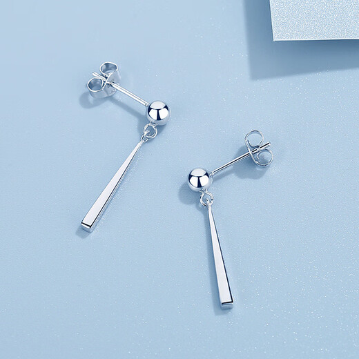 TTMIXPT950 platinum earrings for women, high-end, simple, tassel, versatile platinum earrings, slimming face, 3.1-3.3g