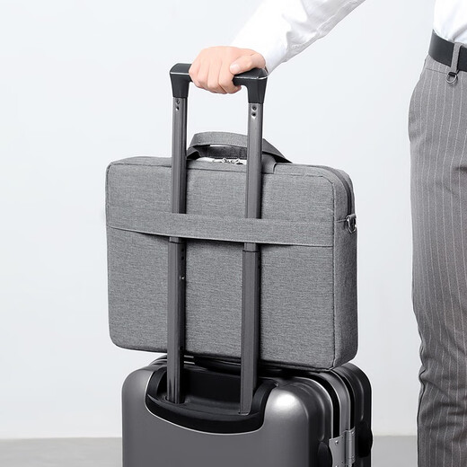 Qingxi laptop bag portable 14-shoulder 16-inch suitable for Lenovo Savior Y7000 gaming laptop Tianxuan 6pro black thick style with trolley case strap + shoulder strap 15.6-16.1 inches