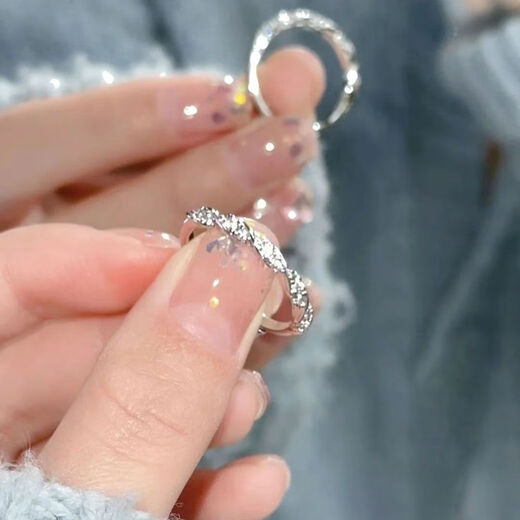Suiyu leisure salt ring ins niche high-end sense 2024 new style high appearance simple temperament adjustable plain ring flash diamond winding no gift box simple packaging